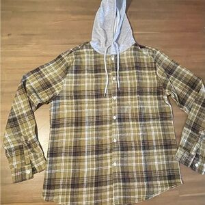 Plaid Hooded Men's Shirt